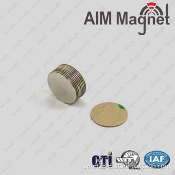 N45 Adhesive D12x1mm Nickel coating neodymium magnet